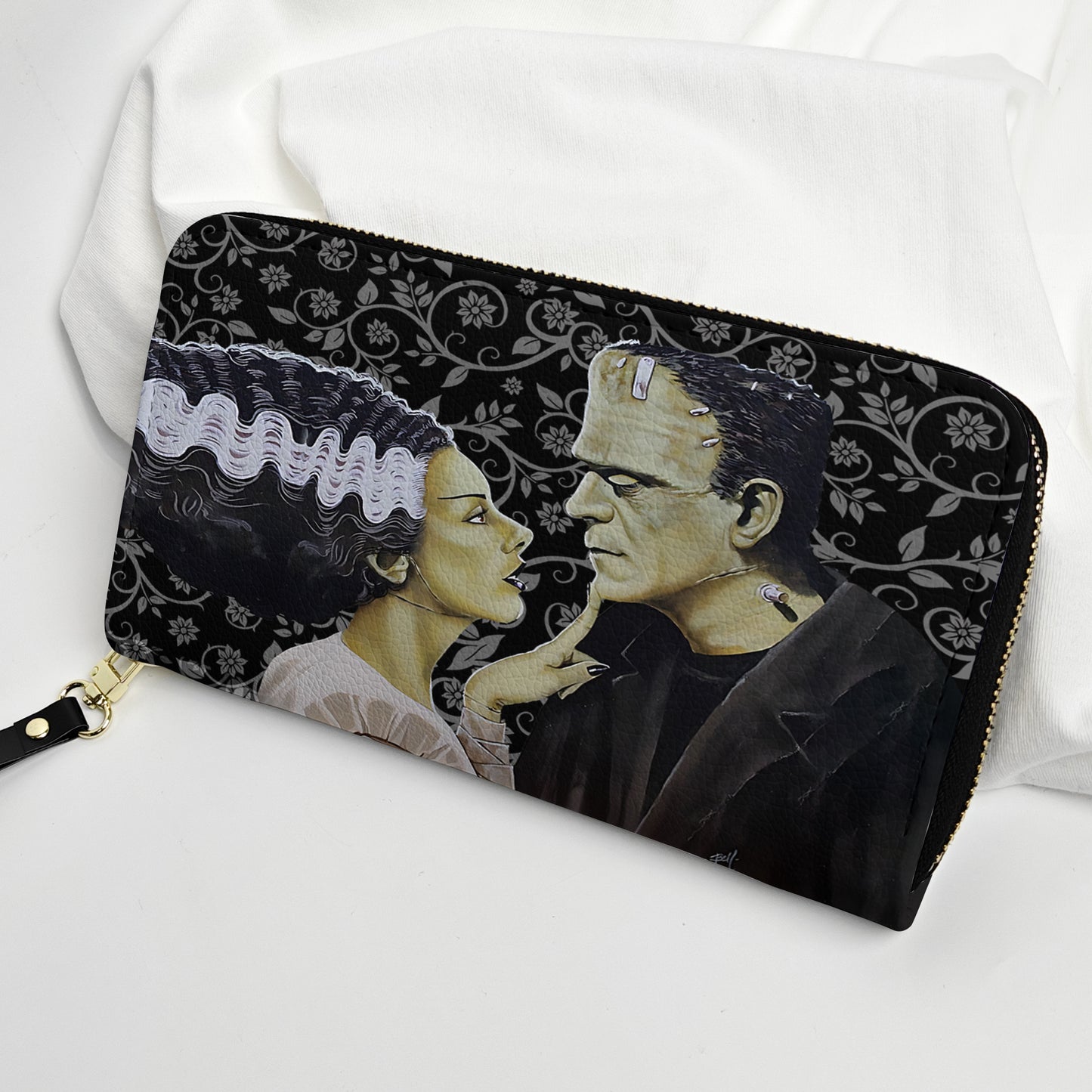 Frankenstein & Bride Gothic Leather Handbag & Wallet Set – Classic Horror Love