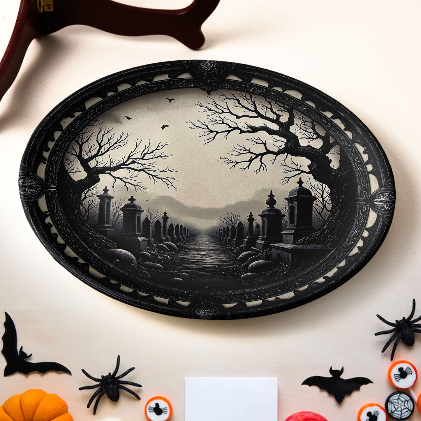Whispers of the Graveyard – Gothic Decorative Ceramic Plate