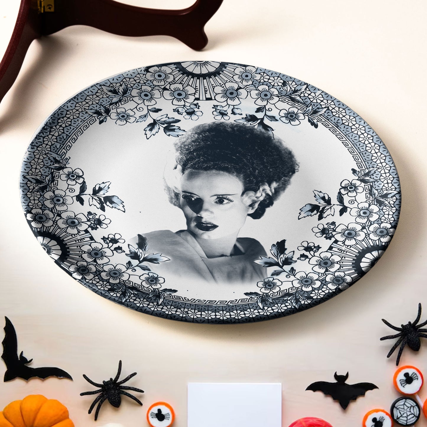 Ceramic Plate – Bride of Frankenstein Vintage Horror Icon