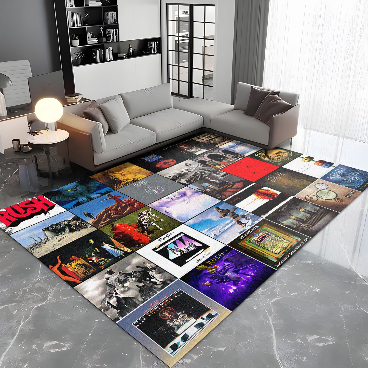Rush Album Cover Collage Rug