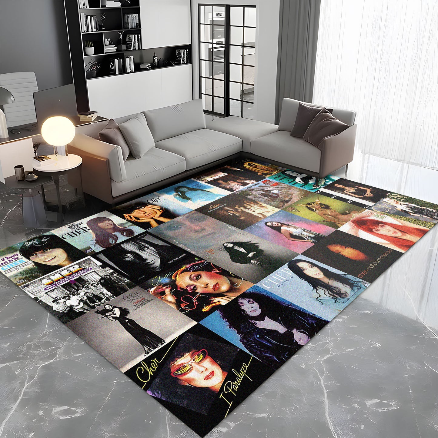 Cher Album Cover Collage Rug