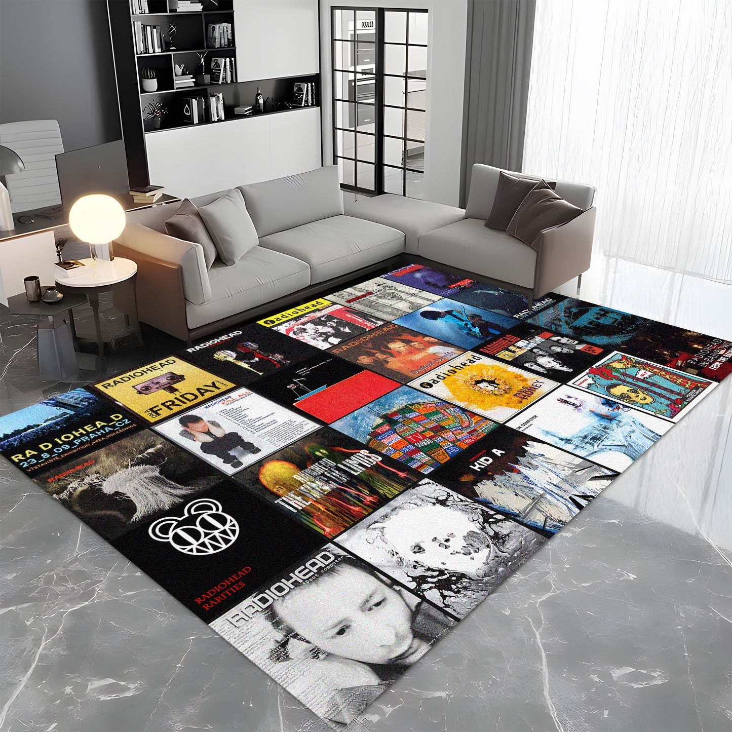 Radiohead Album Cover Collage Rug