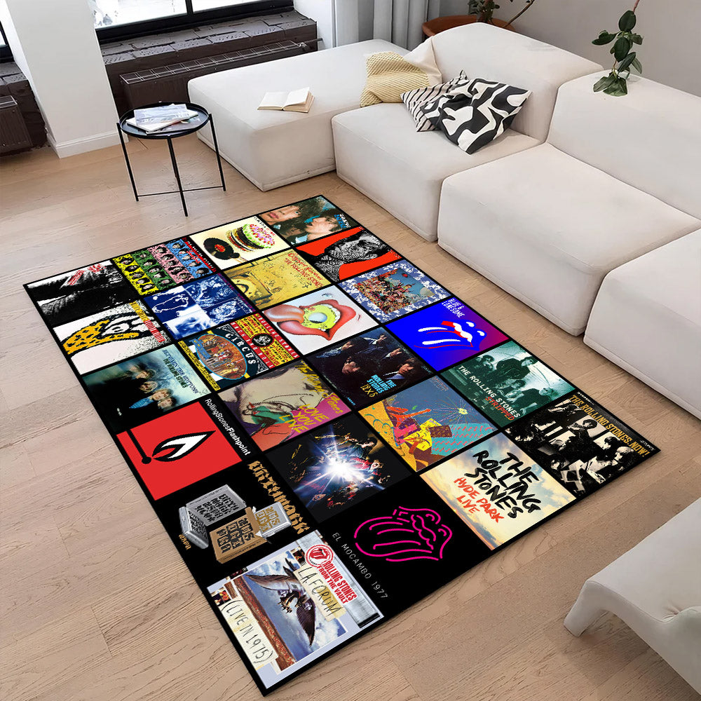 The Rolling Stones Album Cover Collage Rug