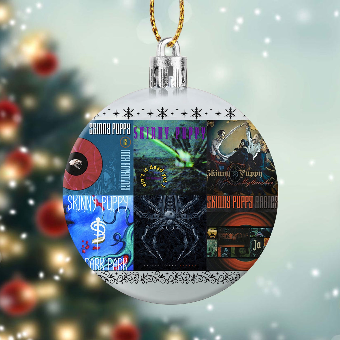 Skinny Puppy Album Collage Ornament – Industrial Rock Christmas Decoration