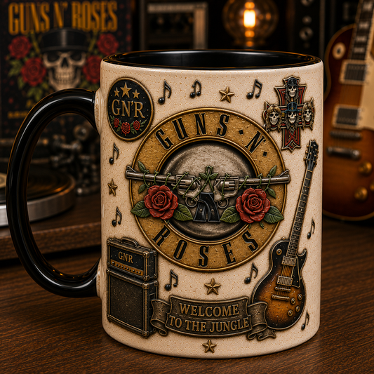 Guns N’ Roses Mug – Welcome to the Jungle Coffee Cup, Classic Rock Gift for GNR Fans