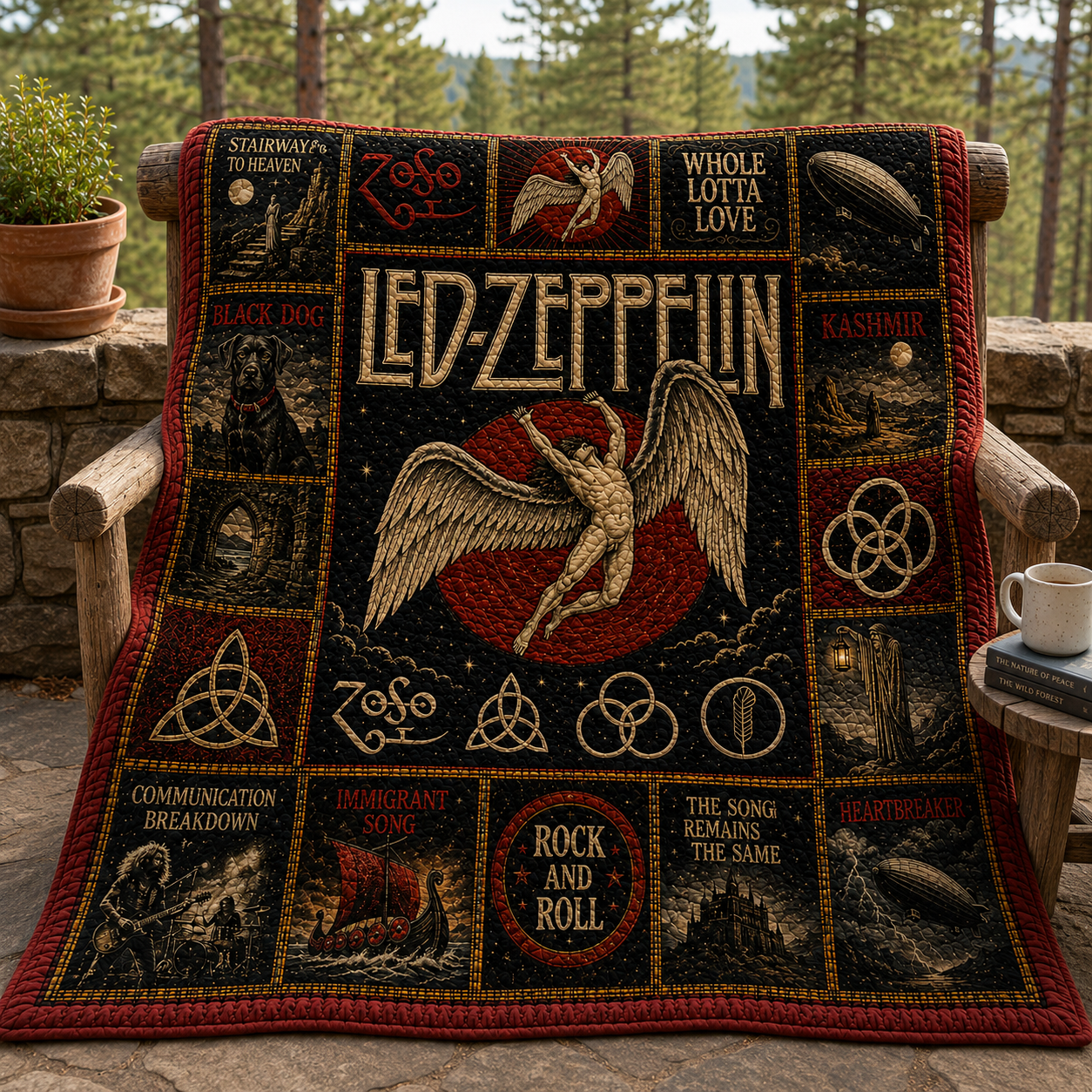 Led Zeppelin Classic Rock Quilt Blanket – Swan Song Journey In Every Stitch
