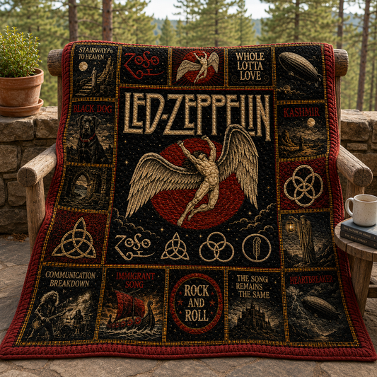 Led Zeppelin Classic Rock Quilt Blanket – Swan Song Journey In Every Stitch