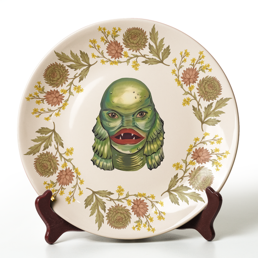 Ceramic Plate – Creature from the Black Lagoon Retro Monster Art