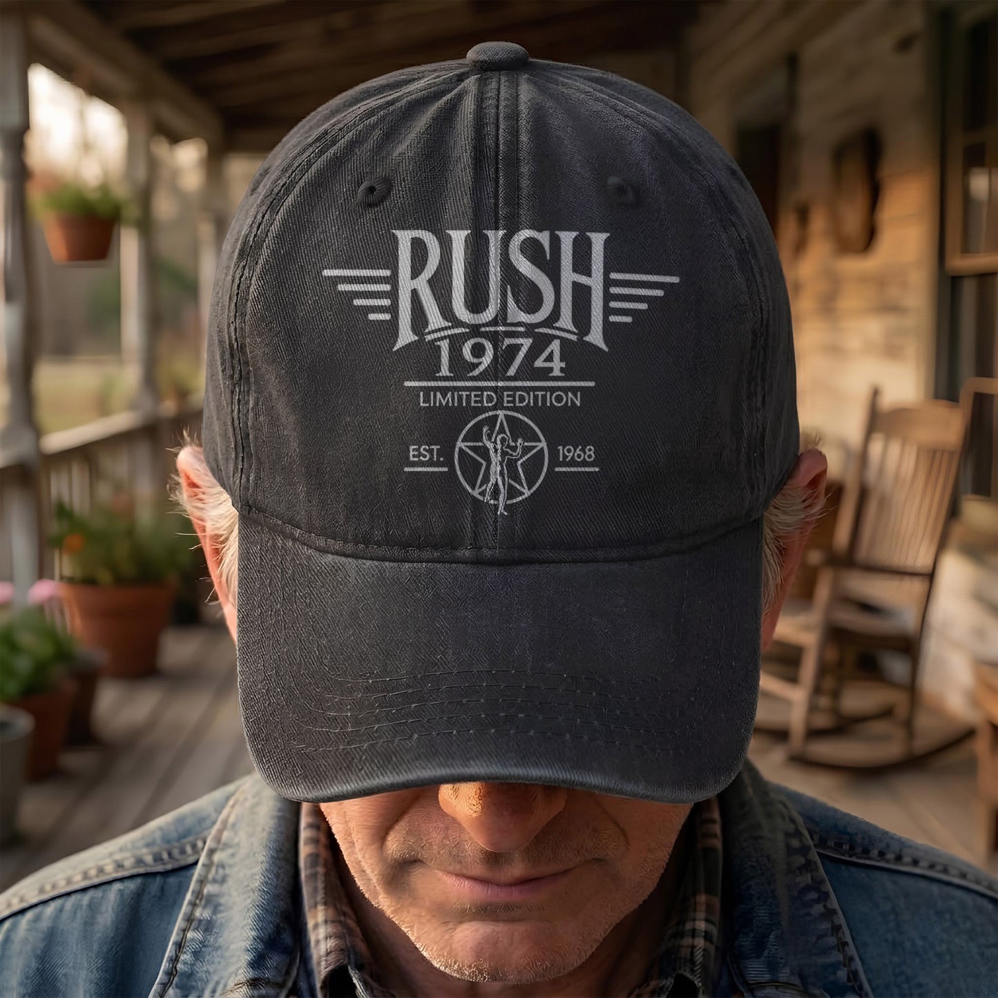 Rush Band Logo 1974 Starman Denim Cap – Vintage Dad Cap Gift For Dad (With Box)