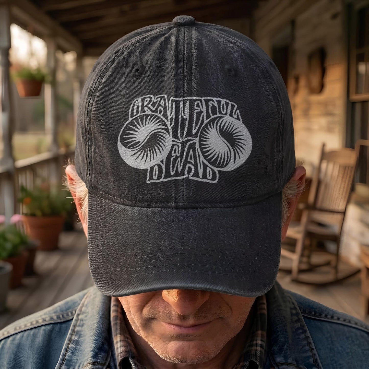 Grateful Dead Psychedelic Rock Music Merch Denim Cap – Retro Vintage Dad Cap Gift For Dad (With Box)