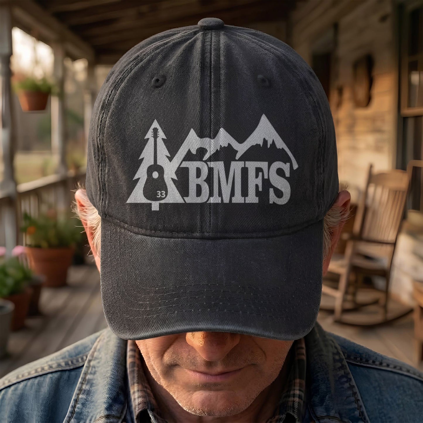 Billy Strings BMFS Acoustic Guitar Mountain Nature Music Merch Denim Cap – Retro Vintage Dad Cap Gift For Dad (With Box)