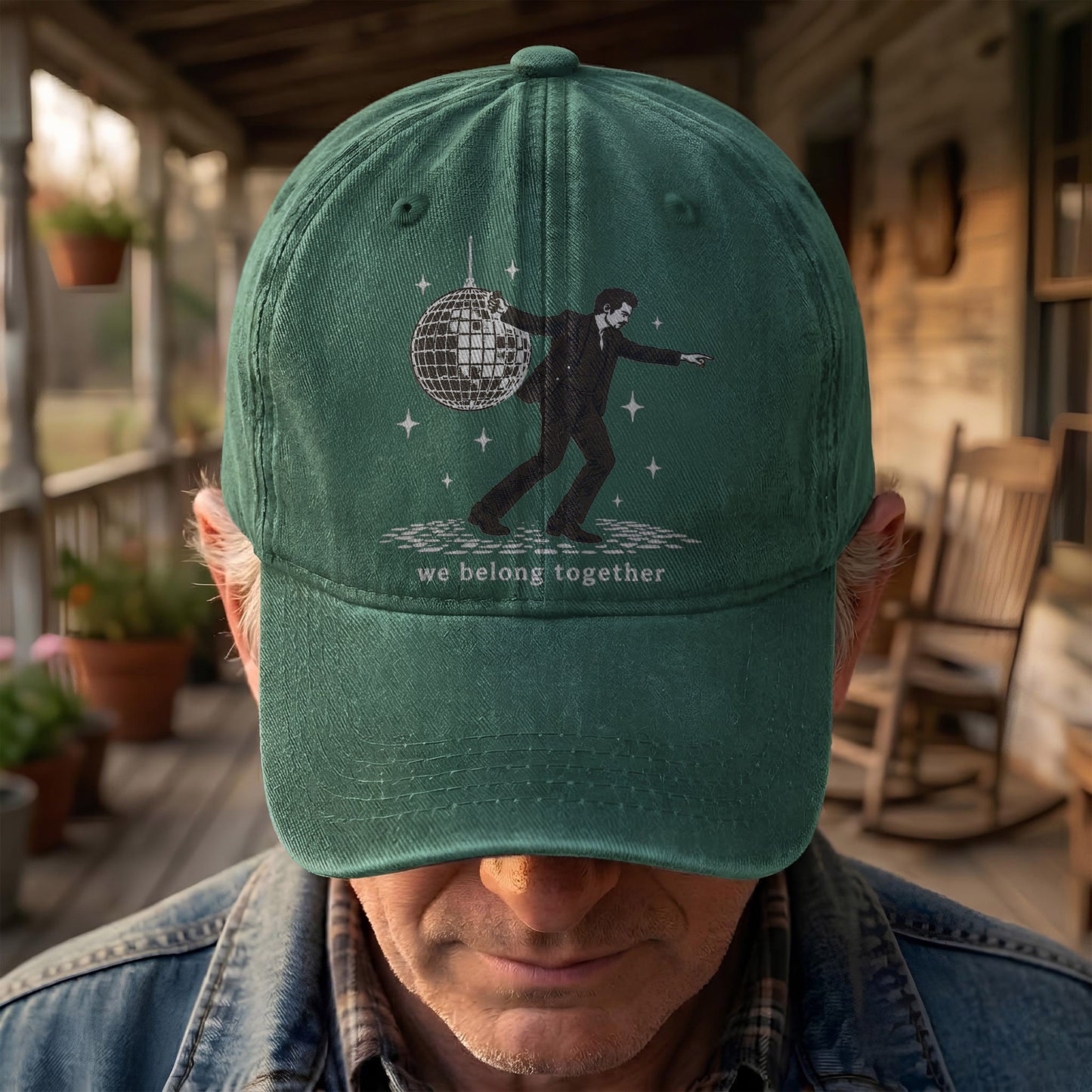 Harry Styles Dancing Under Disco Ball We Belong Together Denim Cap – Retro Vintage Dad Cap Gift For Dad (With Box)