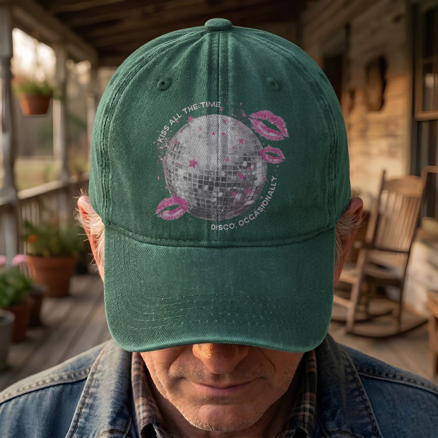 Harry Styles Kiss All The Time Disco, Occasionally Denim Cap – Retro Vintage Dad Cap Gift For Dad (With Box)