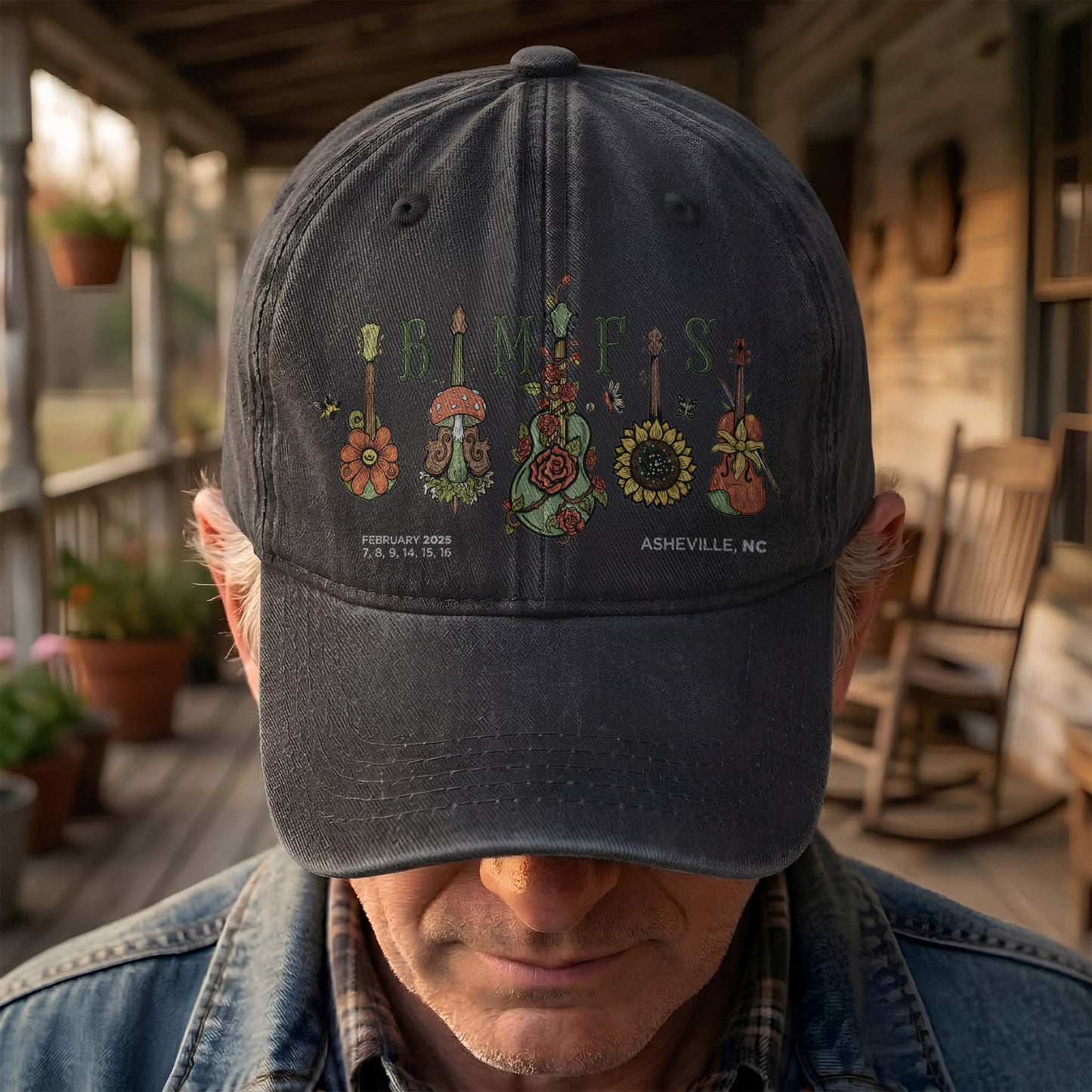 Billy Strings BMFS Asheville NC Concert Graphic Music Merch Denim Cap – Retro Vintage Dad Cap Gift For Dad (With Box)