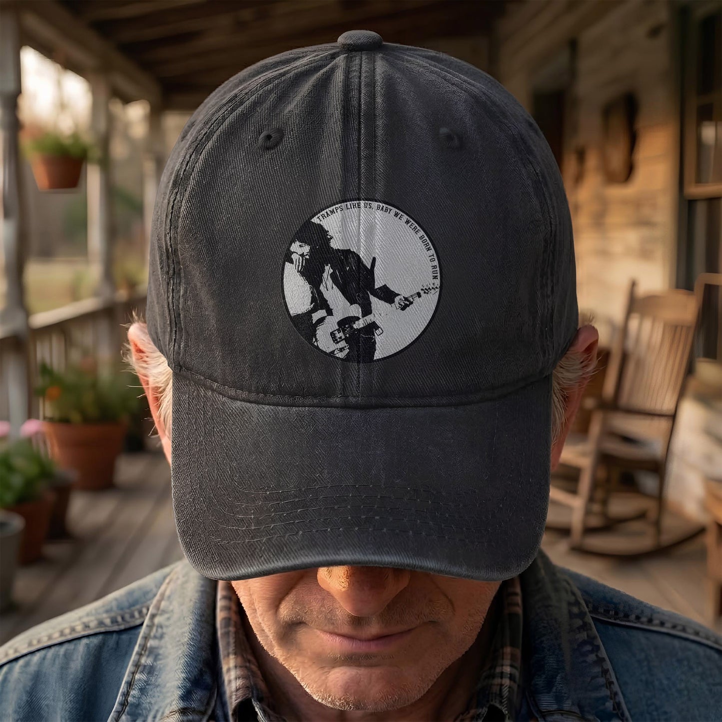 Bruce Springsteen Born To Run Album Inspired Denim Cap – Retro Rock Music Fan Cap (With Box)