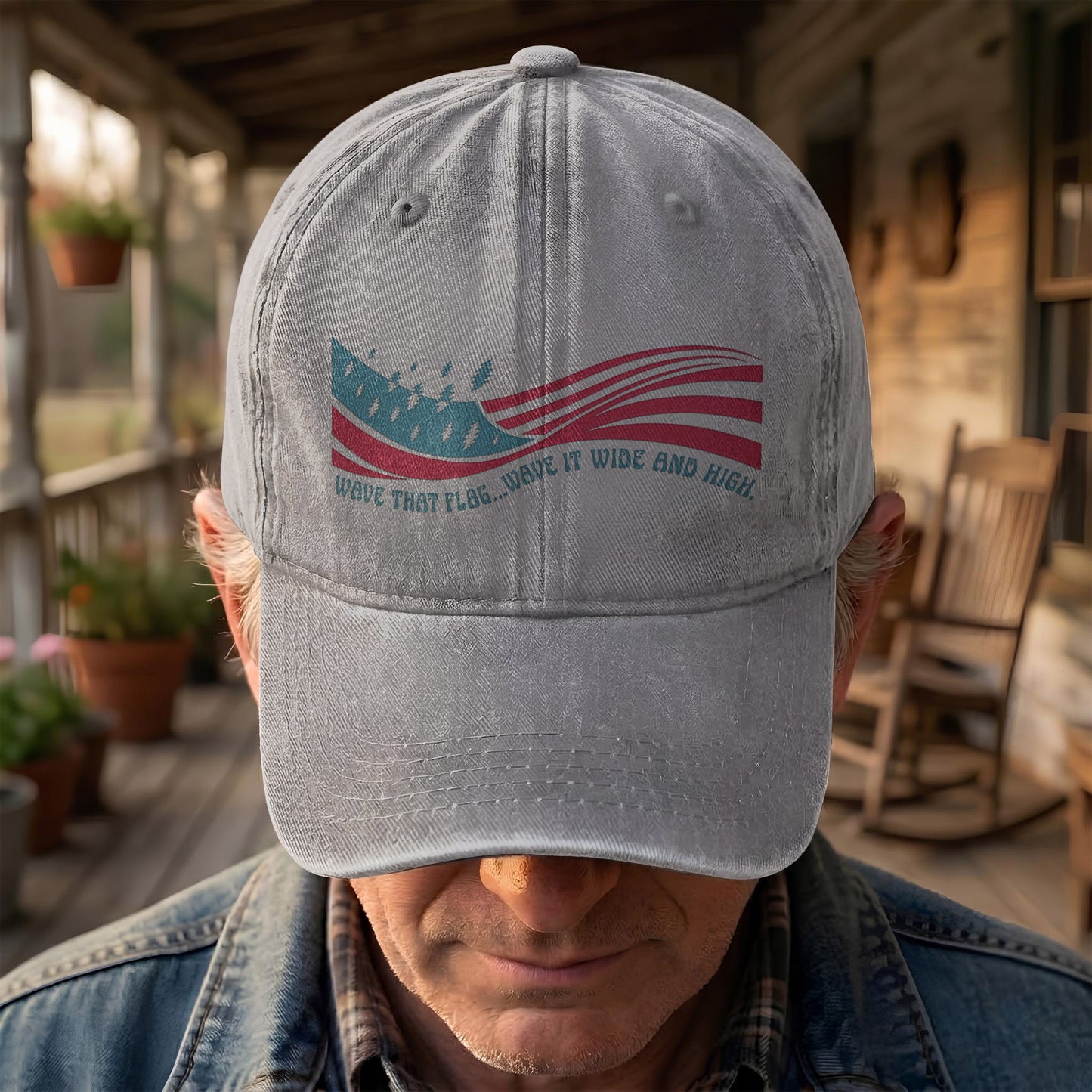 Grateful Dead Wave That Flag US Blues Denim Cap – Retro Vintage Dad Cap Gift For Dad (With Box)