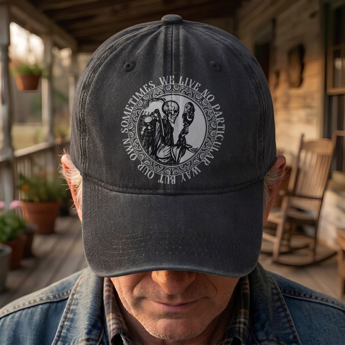 Grateful Dead Eyes of the World Music Merch Denim Cap – Retro Vintage Dad Cap Gift For Dad (With Box)