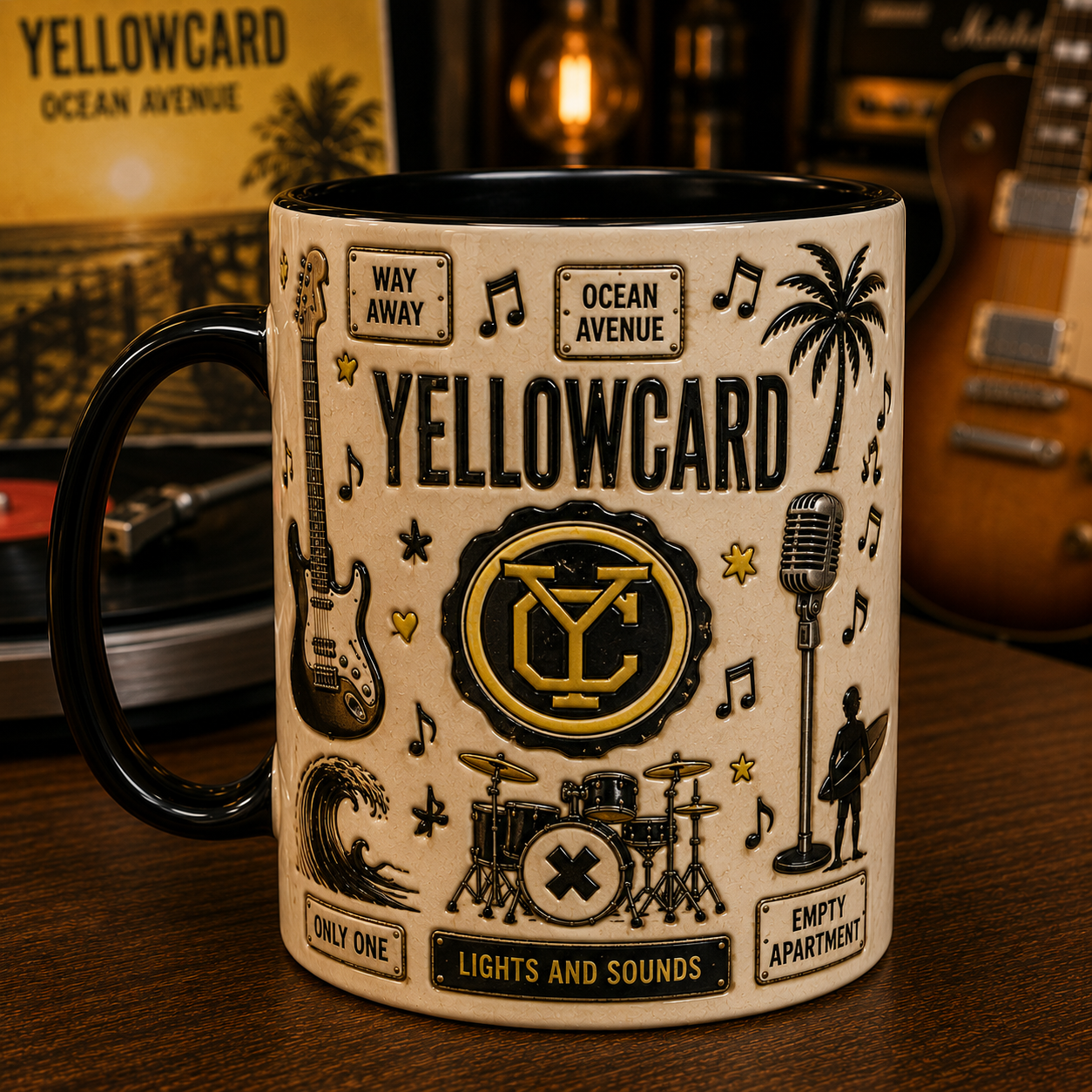 Yellowcard Mug – Ocean Avenue Ceramic Coffee Mug, Pop Punk Band Fan Gift for Yellowcard Lovers
