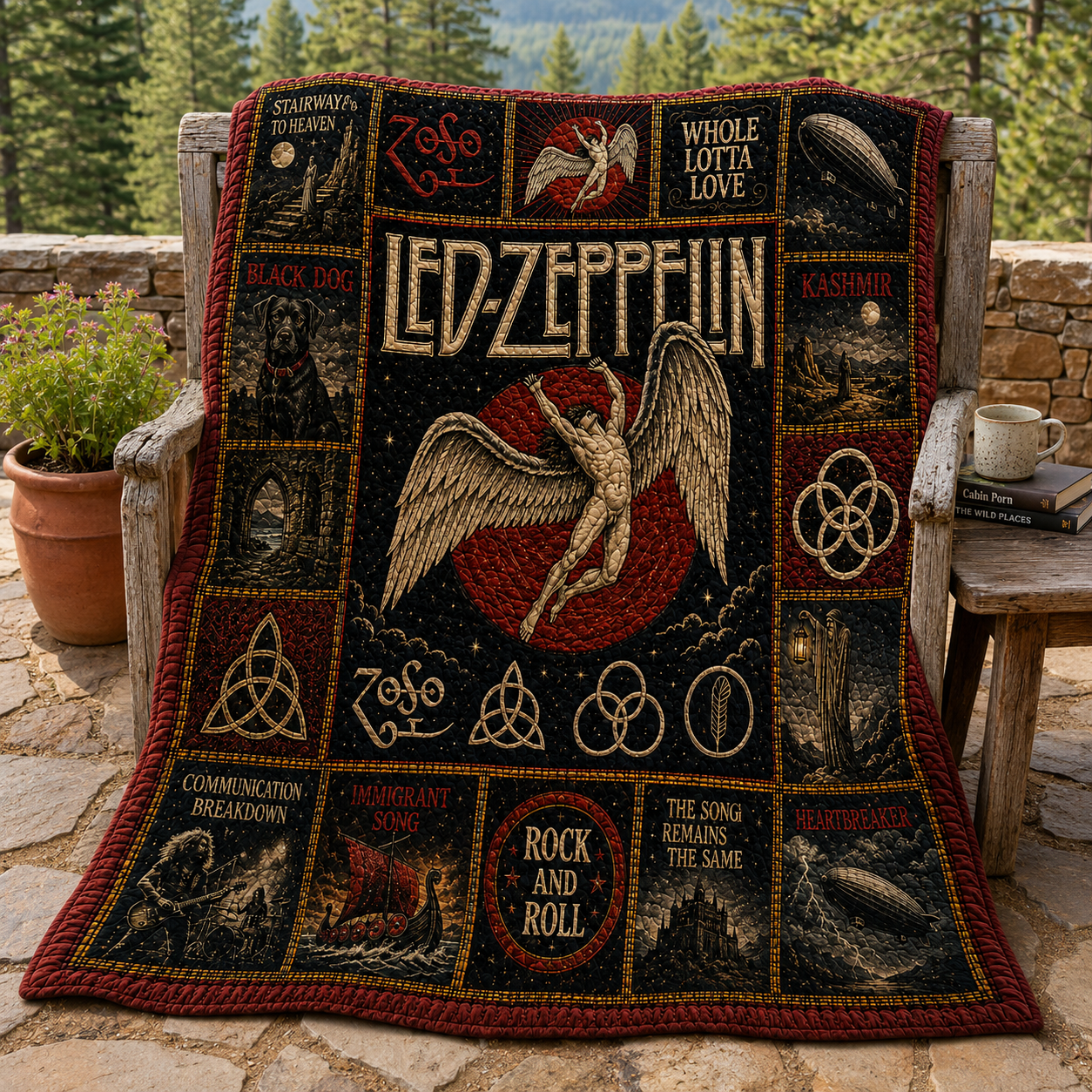 Led Zeppelin Classic Rock Quilt Blanket – Swan Song Journey In Every Stitch