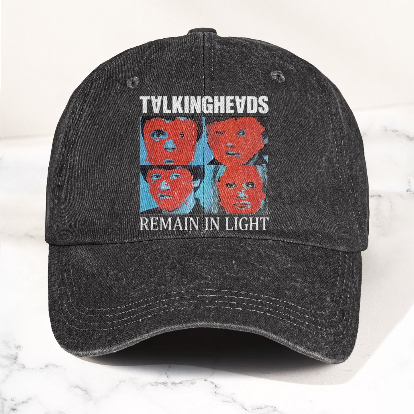 Talking Heads Remain in Light Punk Rock Denim Cap – Retro Music Fan Concert Cap Gift For Dad Father's Day (With Box)