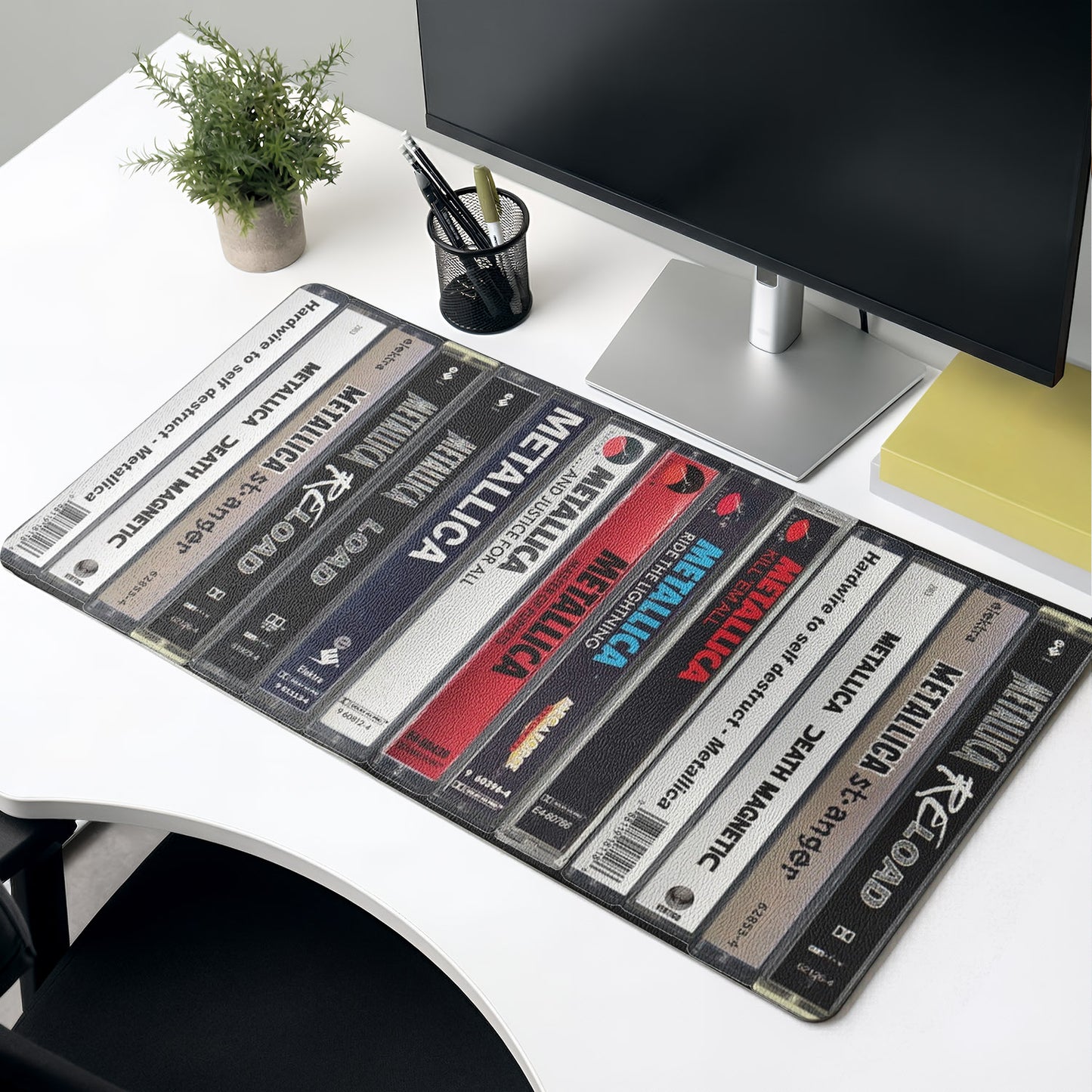 Metallica Cassette Album Collage Print Desk Mat – Non-slip Office Gift Keyboard Pad Birthday Gift For Music Lovers