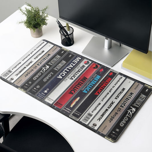 Metallica Cassette Album Collage Print Desk Mat – Non-slip Office Gift Keyboard Pad Birthday Gift For Music Lovers