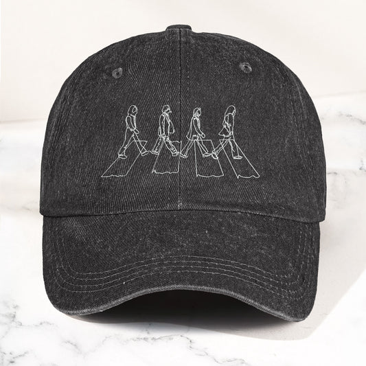 Abbey Road The Beatles Denim Dad Cap – Iconic Album Design (With BOX)