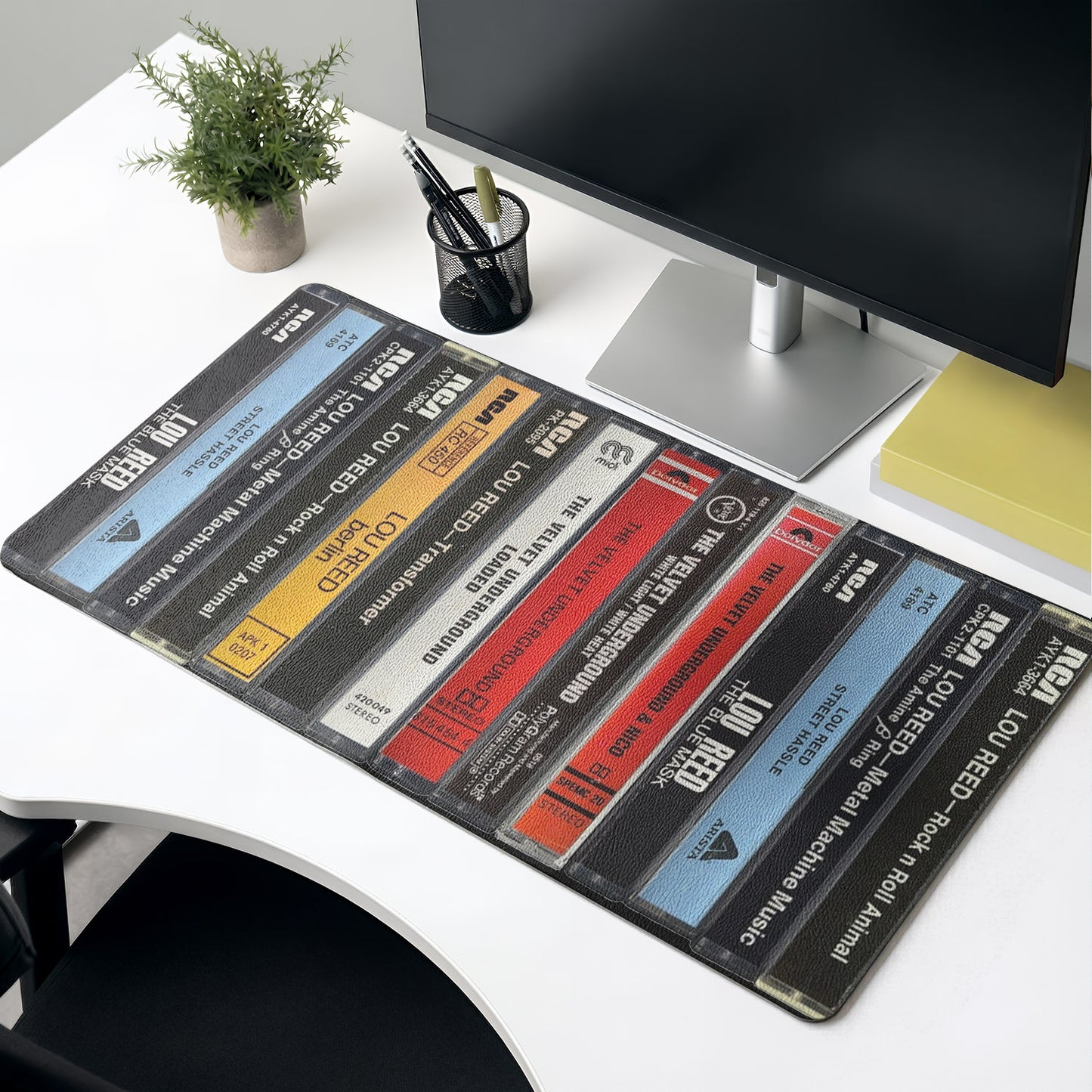 Lou Reed Cassette Album Collage Print Desk Mat – Non-slip Office Gift Keyboard Pad Birthday Gift For Music Lovers