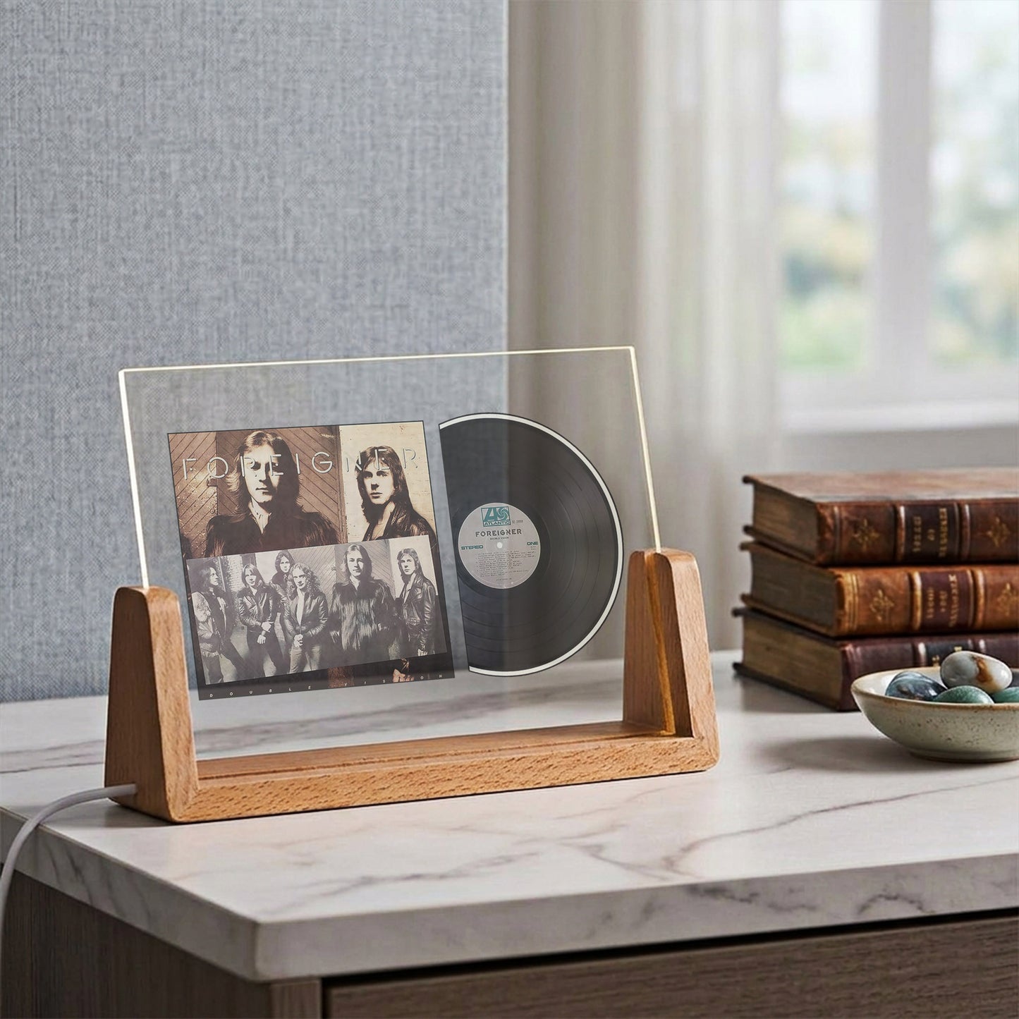 Foreigner Double Vision Iconic Album Acrylic Light – Classic Rock Vinyl LED Display