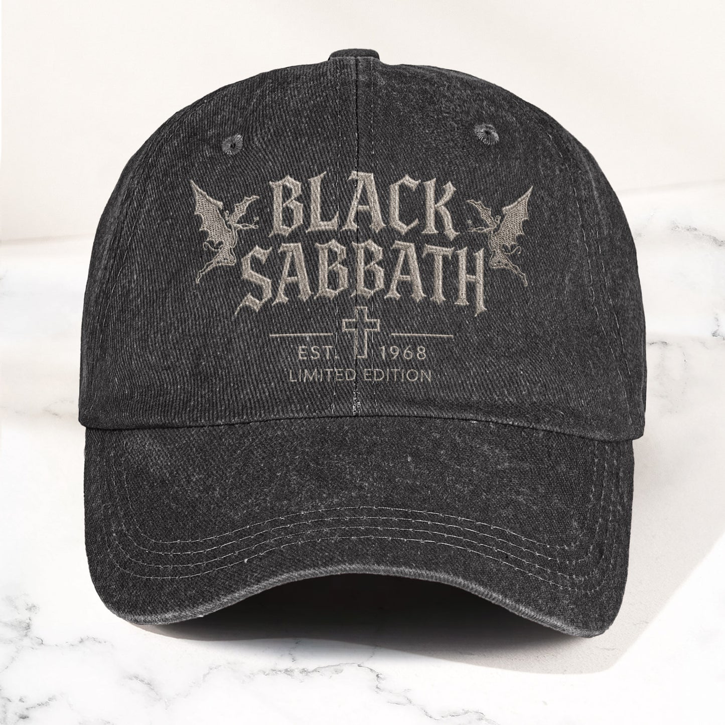 Black Sabbath Band Logo Est 1968 Denim Cap – Vintage Dad Cap Gift For Dad (With Box)