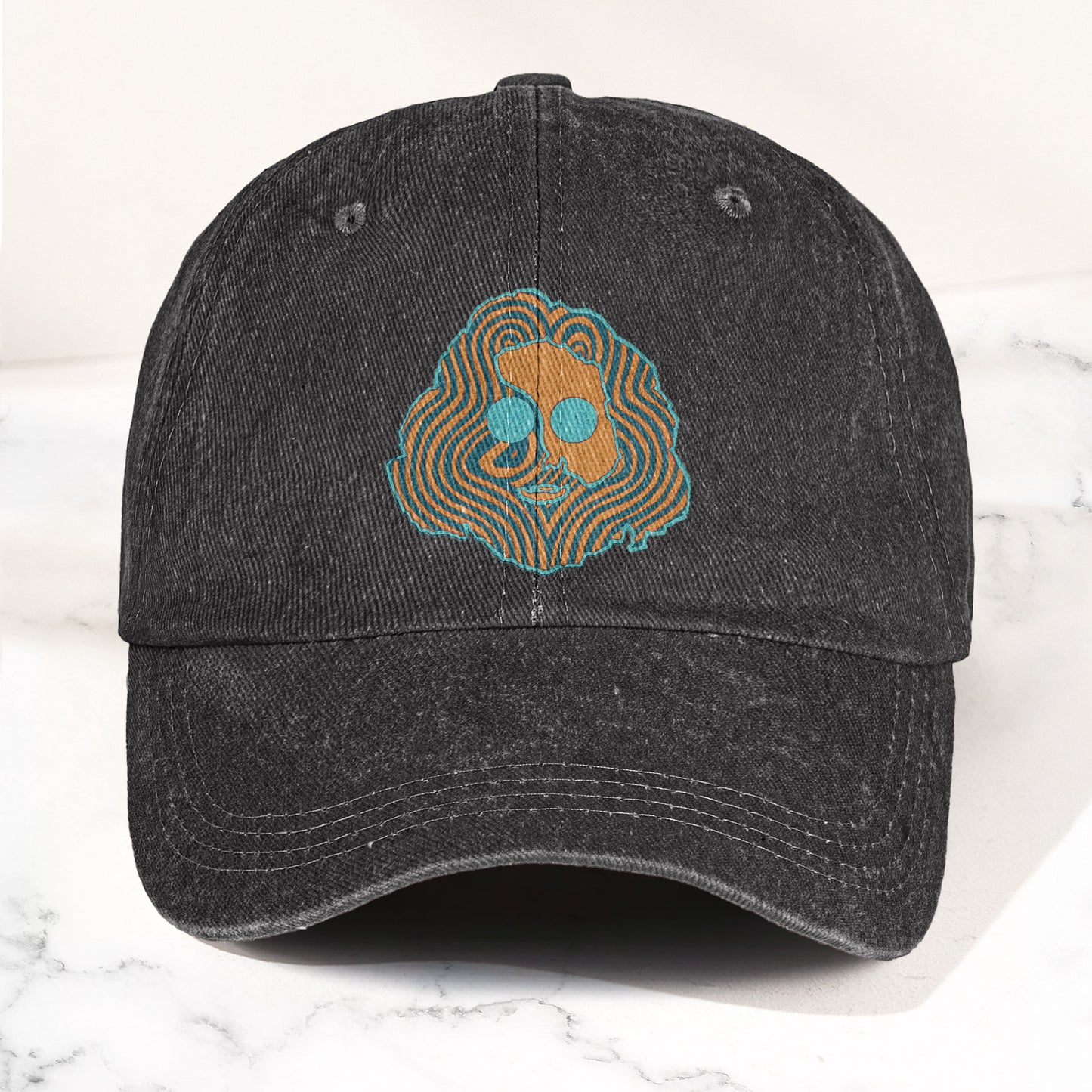 Grateful Dead Jerry Garcia Face Denim Cap – Vintage Music Grateful Dead Merch Gift for Dad (With Box)