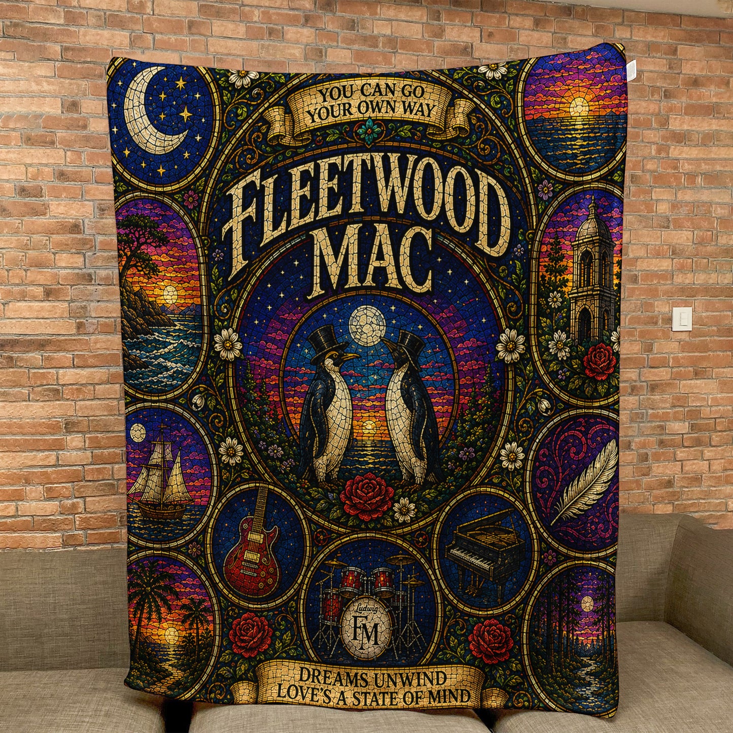 Fleetwood Mac Sherpa Blanket – Dreams Stained Glass Blanket