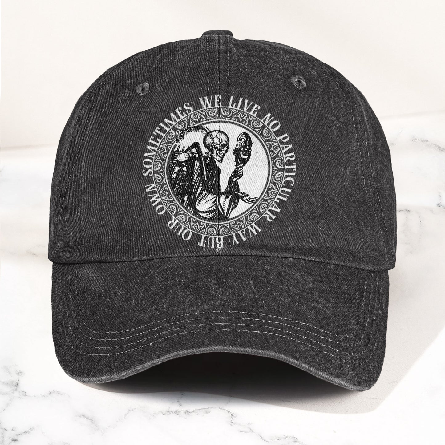 Grateful Dead Eyes of the World Music Merch Denim Cap – Retro Vintage Dad Cap Gift For Dad (With Box)