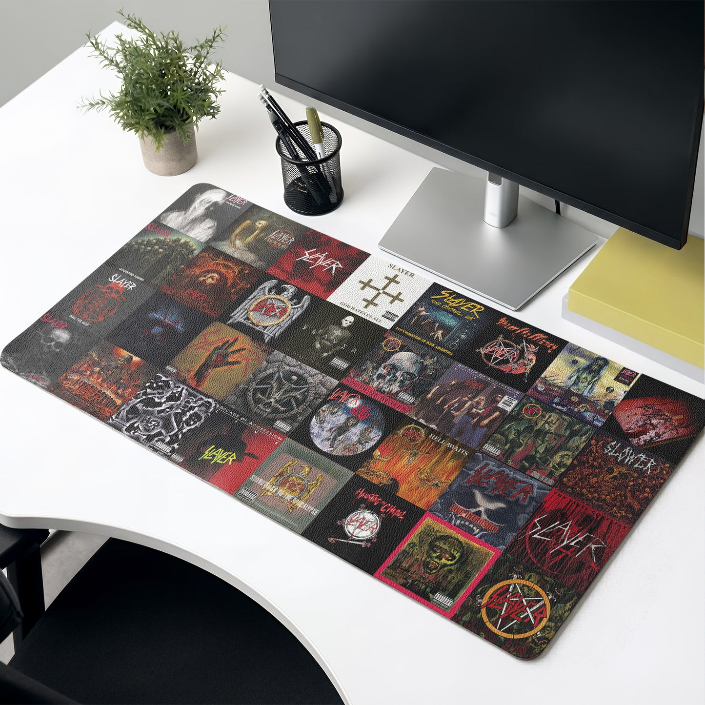 Slayer Band Vintage Art Desk Mat – Non-slip Home Office Gift Keyboard Pad for Rock Music Lovers