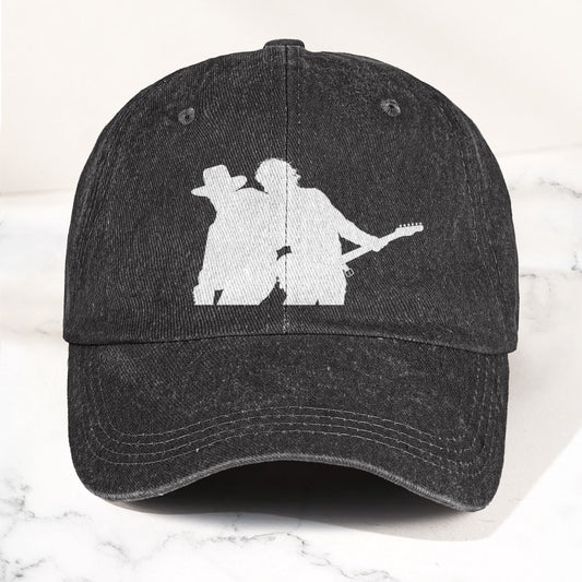 Bruce Springsteen And Clarence Clemons Denim Cap – Retro Rock Music Fan Cap (With Box)