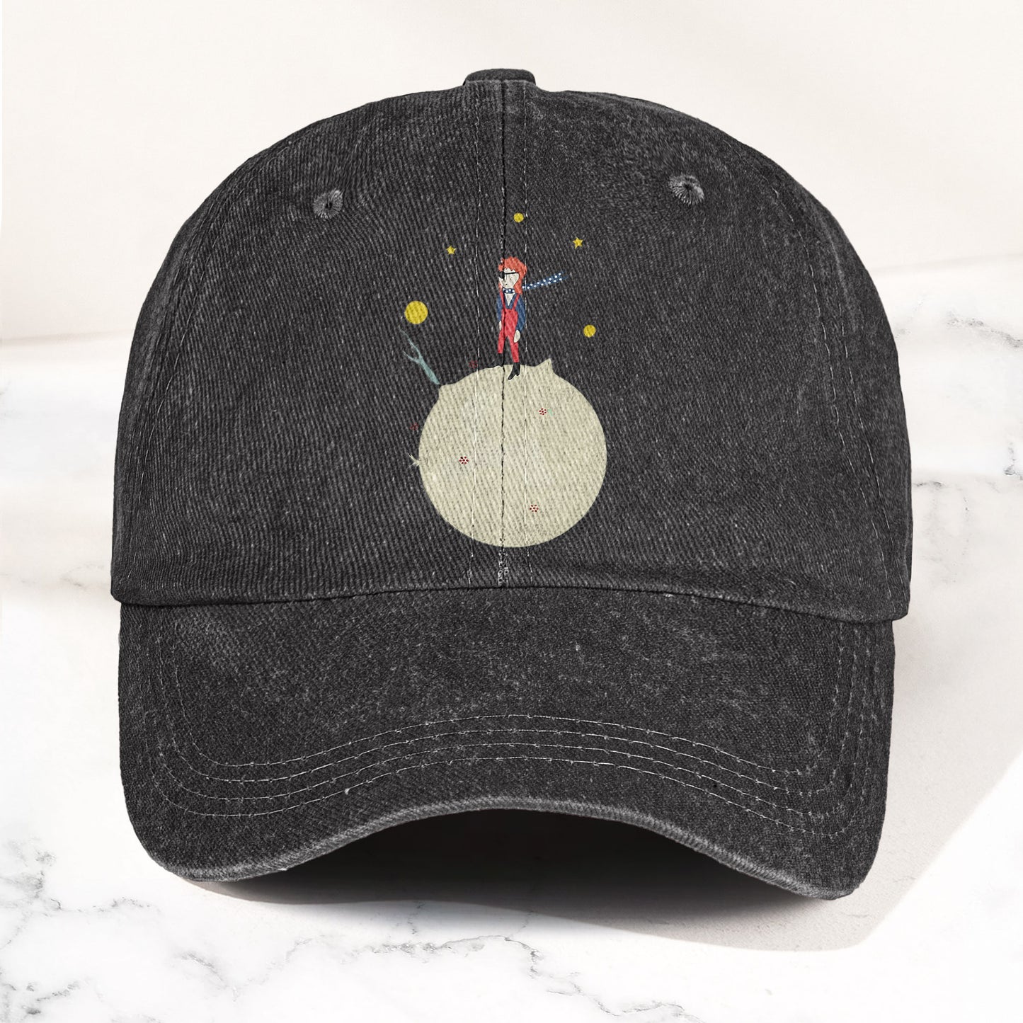 Ziggy Stardust Denim Dad Cap – Retro David Bowie Merch Design (With BOX)