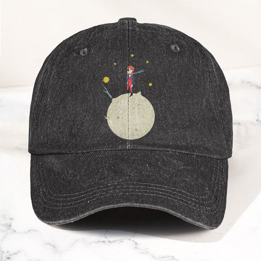 Ziggy Stardust Denim Dad Cap – Retro David Bowie Merch Design (With BOX)