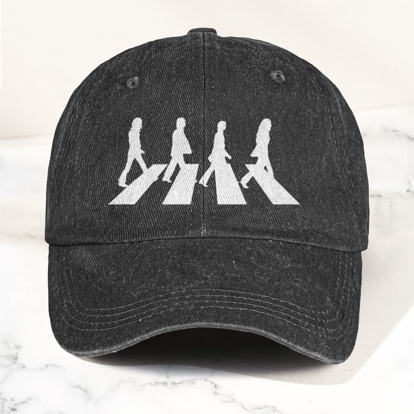 Retro The Beatles Abbey Road Denim Cap – Retro Rock Music Fan Cap (With Box)