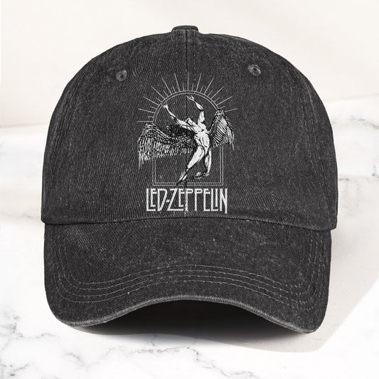 Led Zeppelin Falling Icarus Denim Cap – Retro Vintage Rock Band Dad Cap Gift For Dad (With Box)