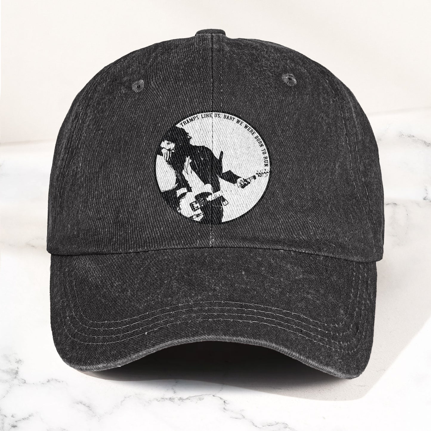 Bruce Springsteen Born To Run Album Inspired Denim Cap – Retro Rock Music Fan Cap (With Box)