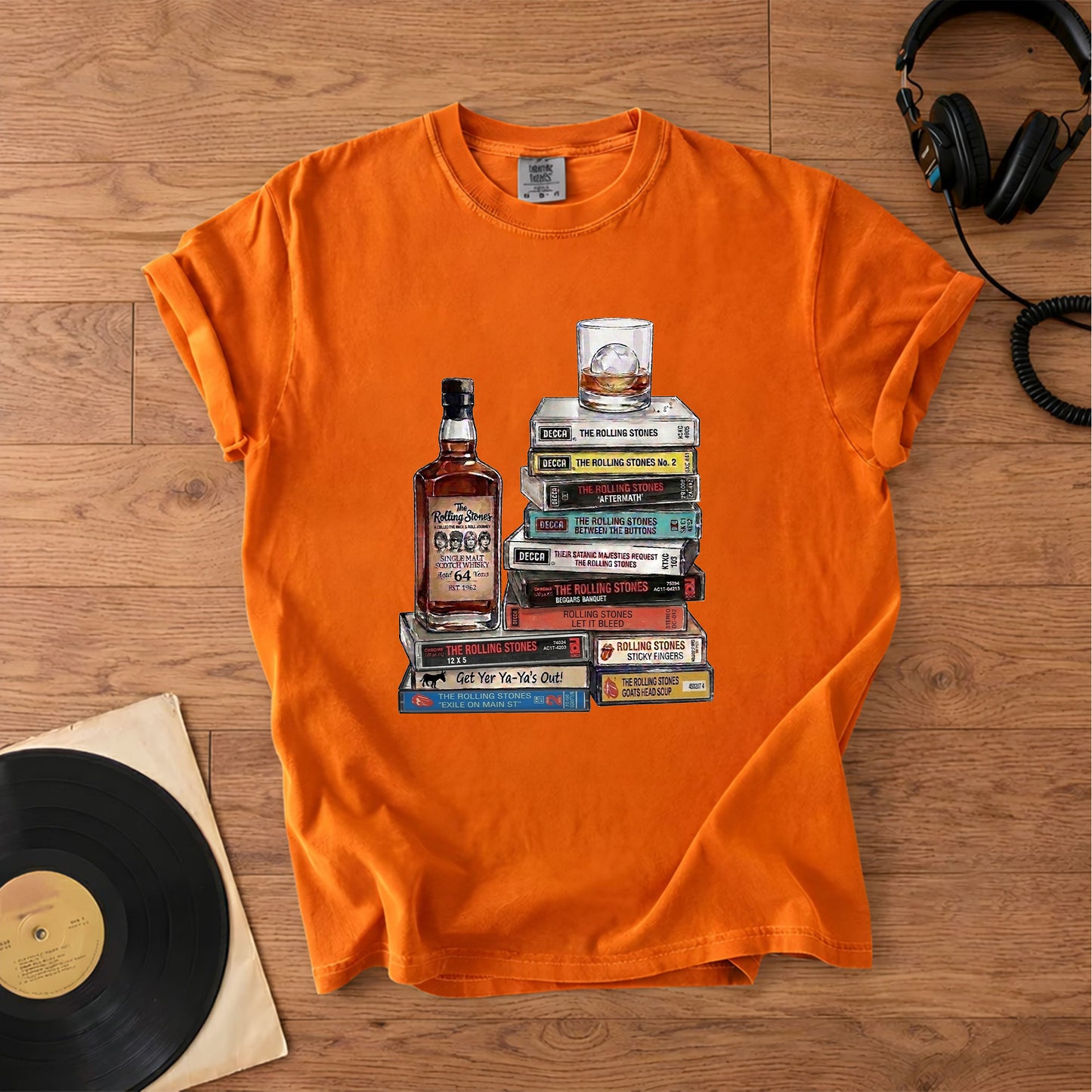 The Rolling Stones Cassette Collection T-Shirt – Retro Music The Rolling Stones Band Merch Tee