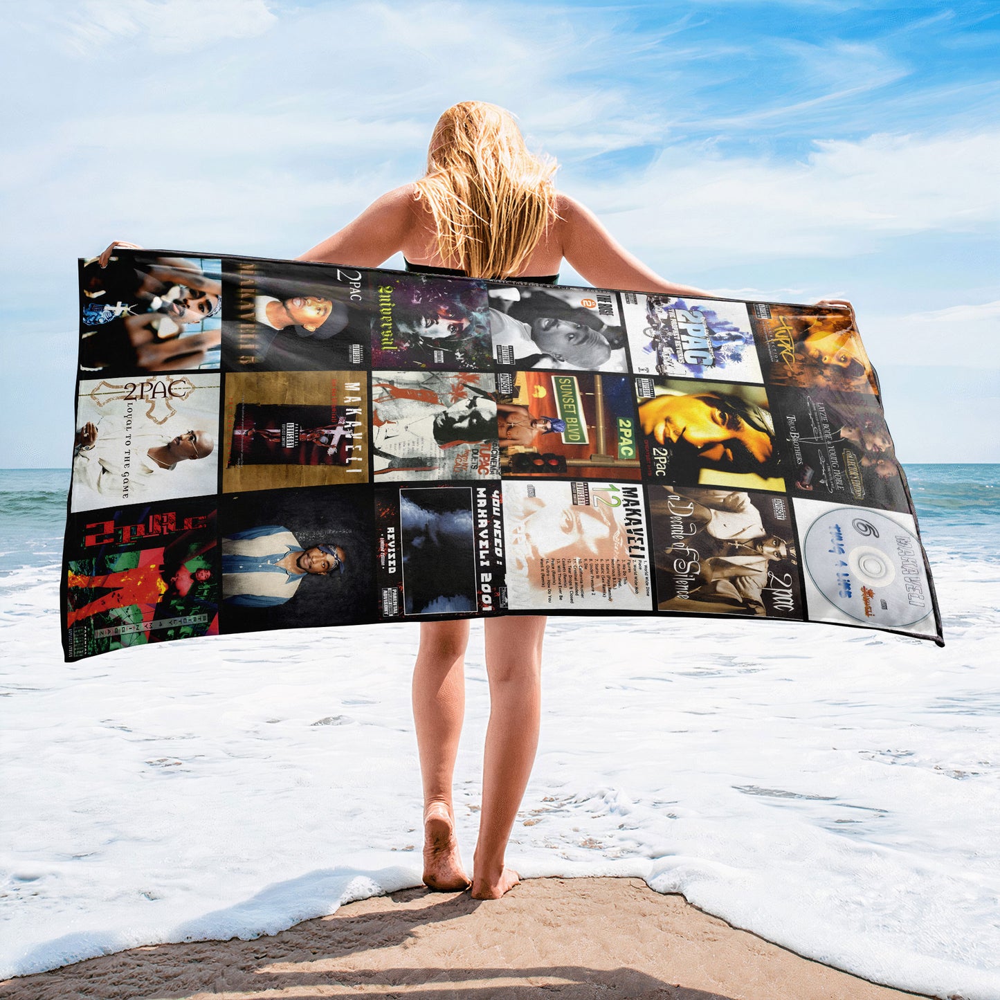 2Pac Beach Towel – Album Cover Collage Classic Hip-Hop Towel