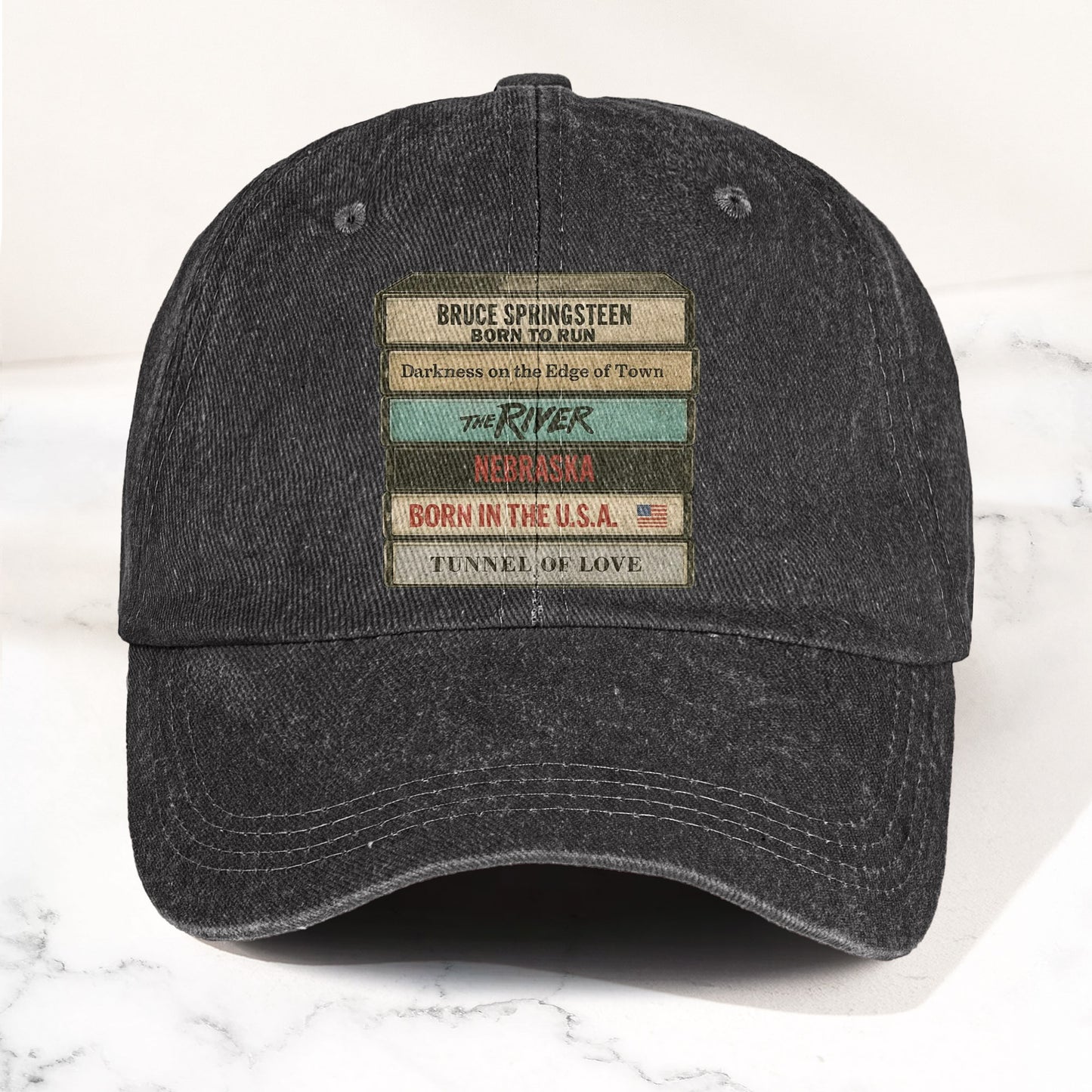 Bruce Springsteen Iconic Cassette Tape Denim Cap – Retro Rock Music Fan Cap (With Box)