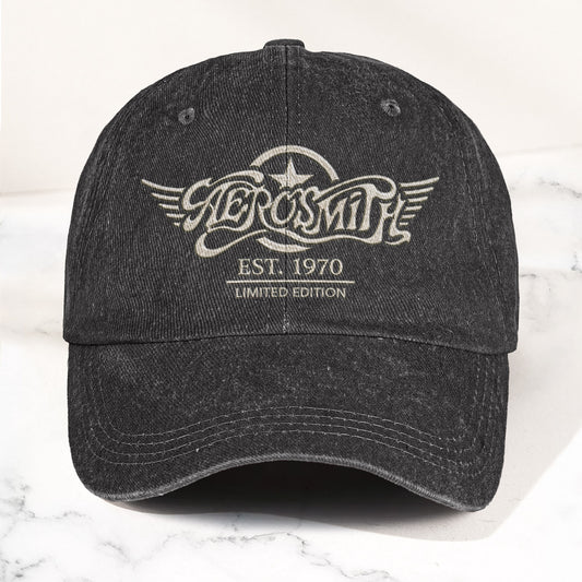 Aerosmith Est 1970 Limited Edition Denim Cap – Vintage Dad Cap Gift For Dad (With Box)