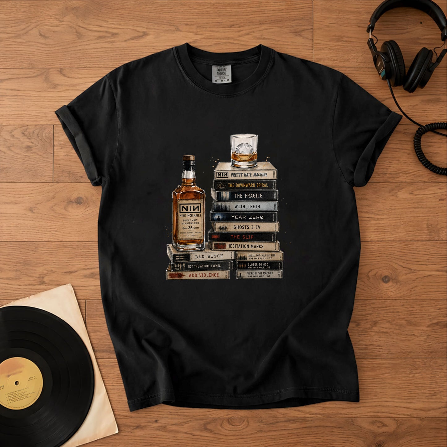Nine Inch Nails Cassette Album Collection Vintage T-Shirt – Retro Music Nine Inch Nails Merch Tee