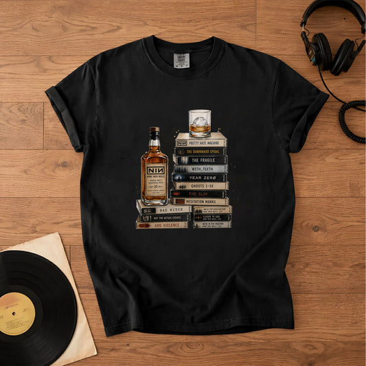 Nine Inch Nails Cassette Album Collection Vintage T-Shirt – Retro Music Nine Inch Nails Merch Tee
