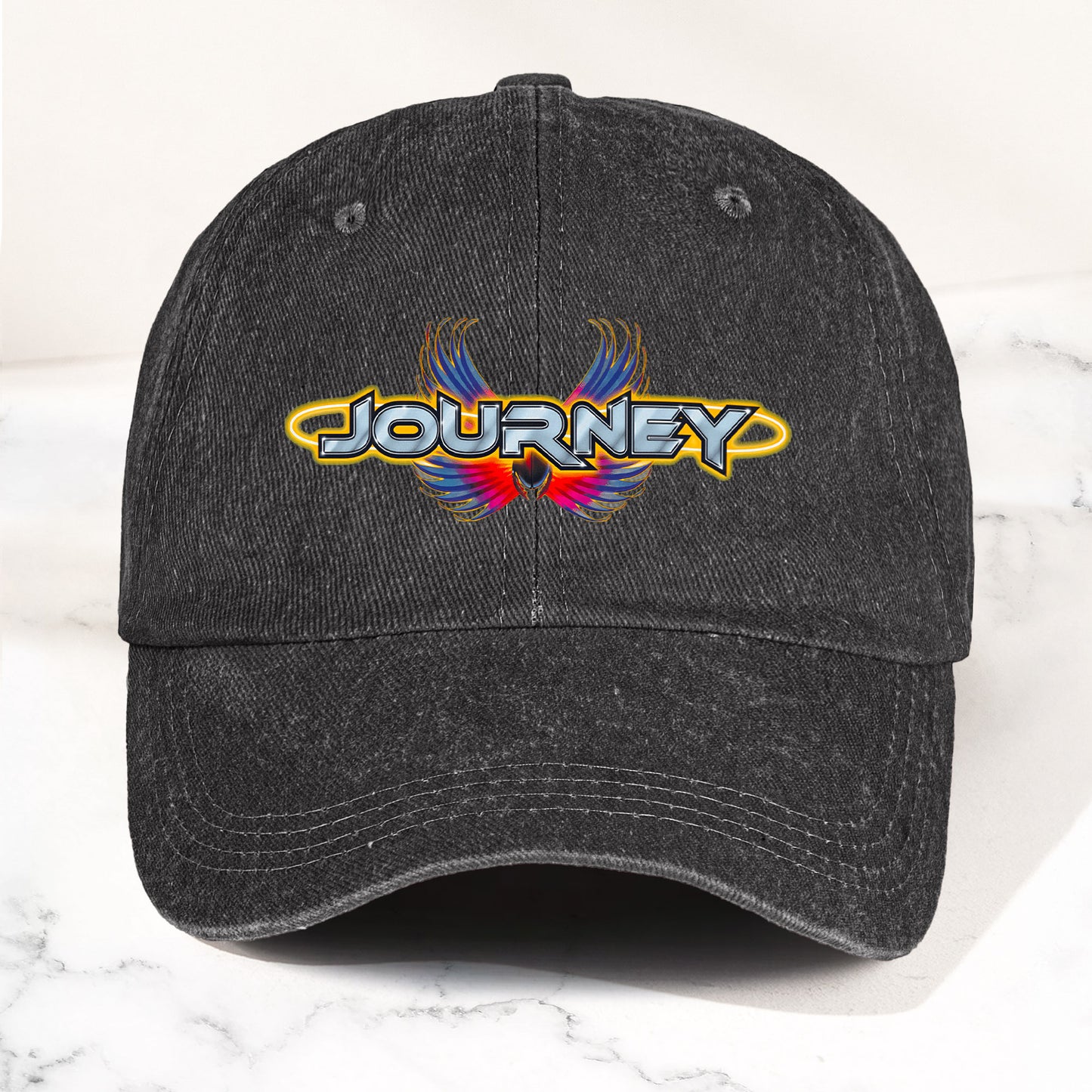 Journey Denim Dad Cap – Legendary Rock Band Logo Design ( With BOX)
