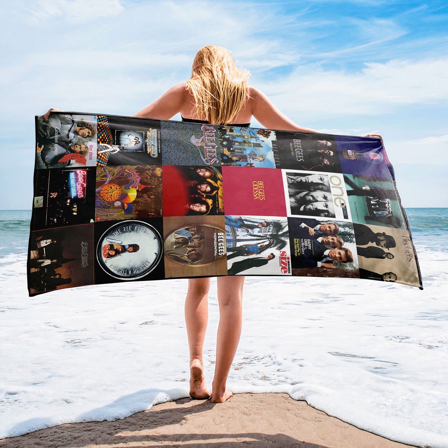 Bee Gees Beach Towel – Album Cover Collage Classic Rock Towel