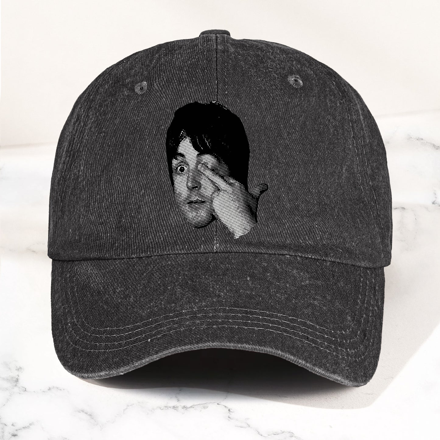 Paul McCartney Vintage Portrait Denim Cap – The Beatles Retro Dad Hat ( With Box)