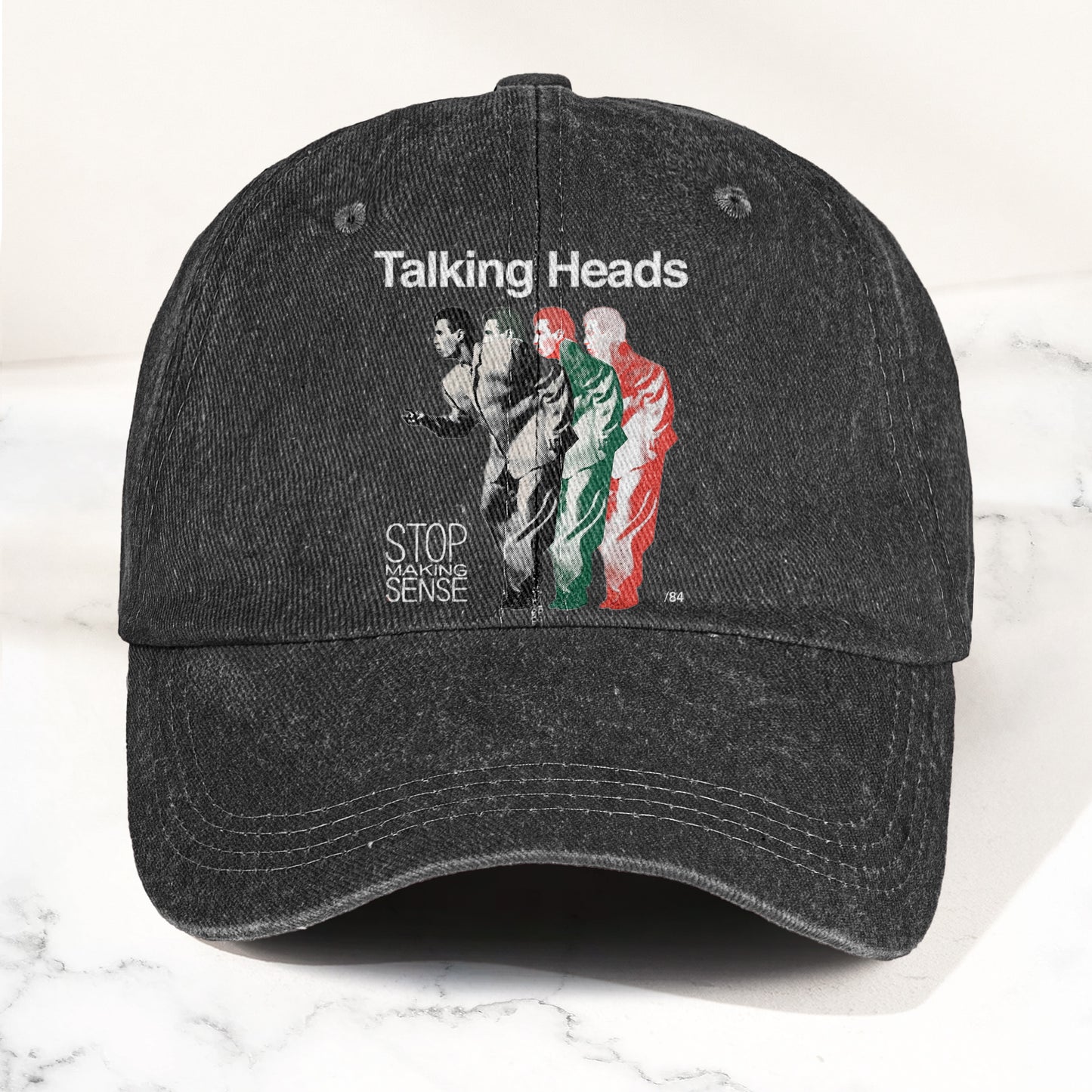 Talking Heads Stop Making Sense 84 Graphic Denim Cap – Retro Rock Music Fan Cap (With Box)